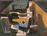 Juan Gris Guitar winebottle and cup oil painting